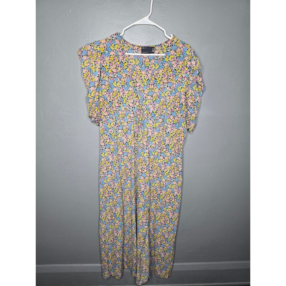 ASOS Design Curve Pink Floral Maxi-Dress V-neck size 18 - Picture 12 of 12